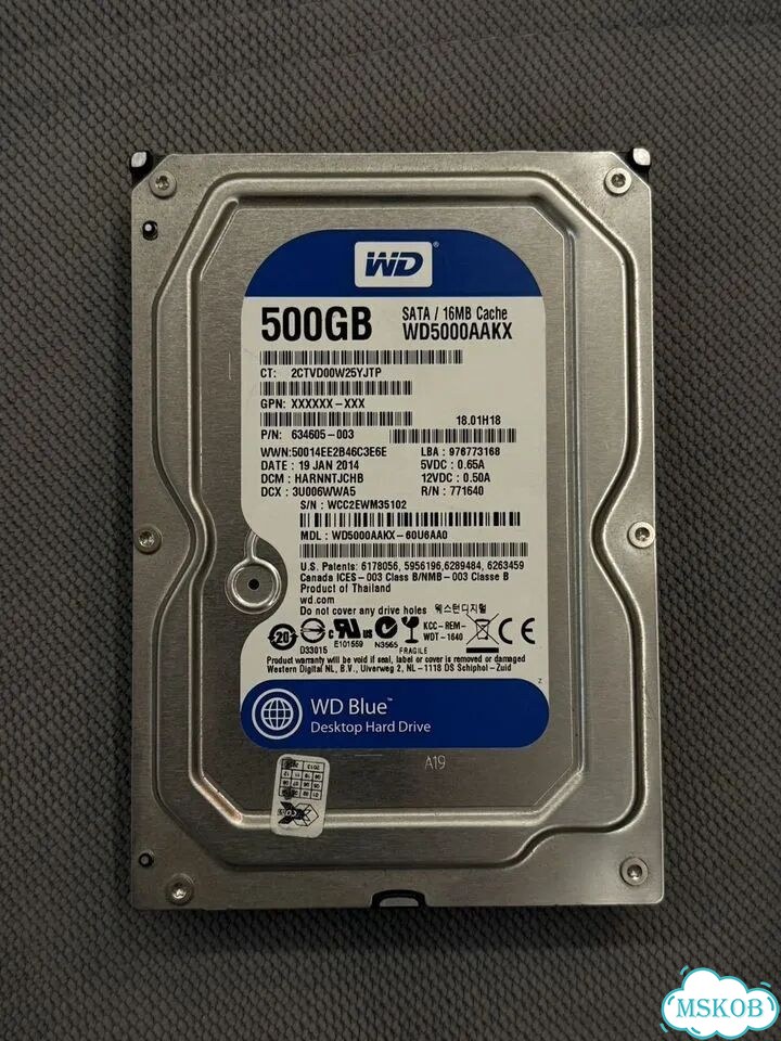 Жесткий диск WD Blue 500GB SATA WD5000aakx фото 1