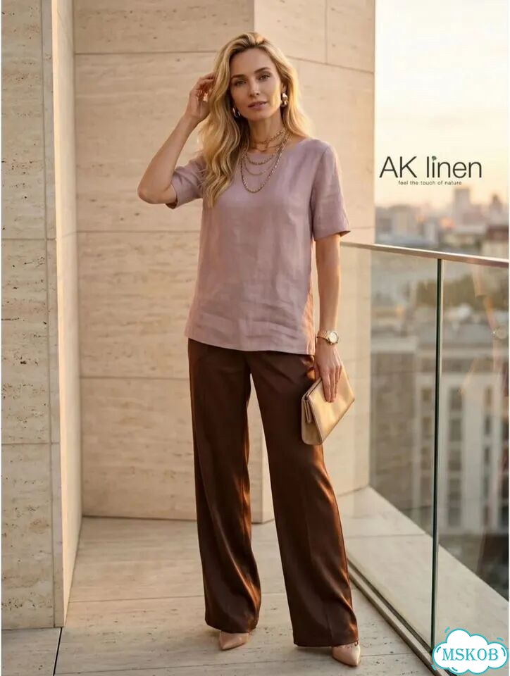 Блузка лён AK linen фото 2