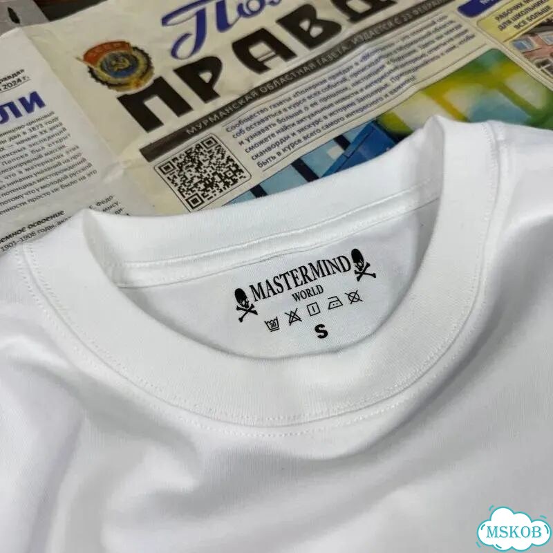 Футболка mastermind bape белая фото 3