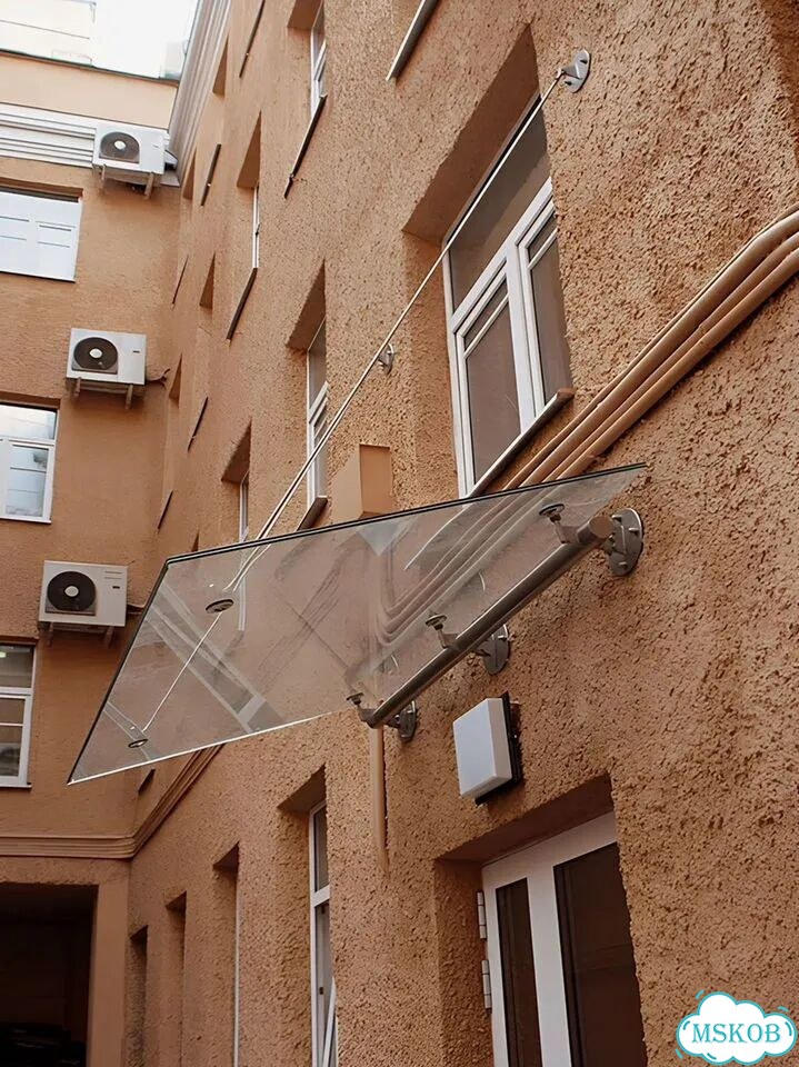 Козырек из стекла фото 4