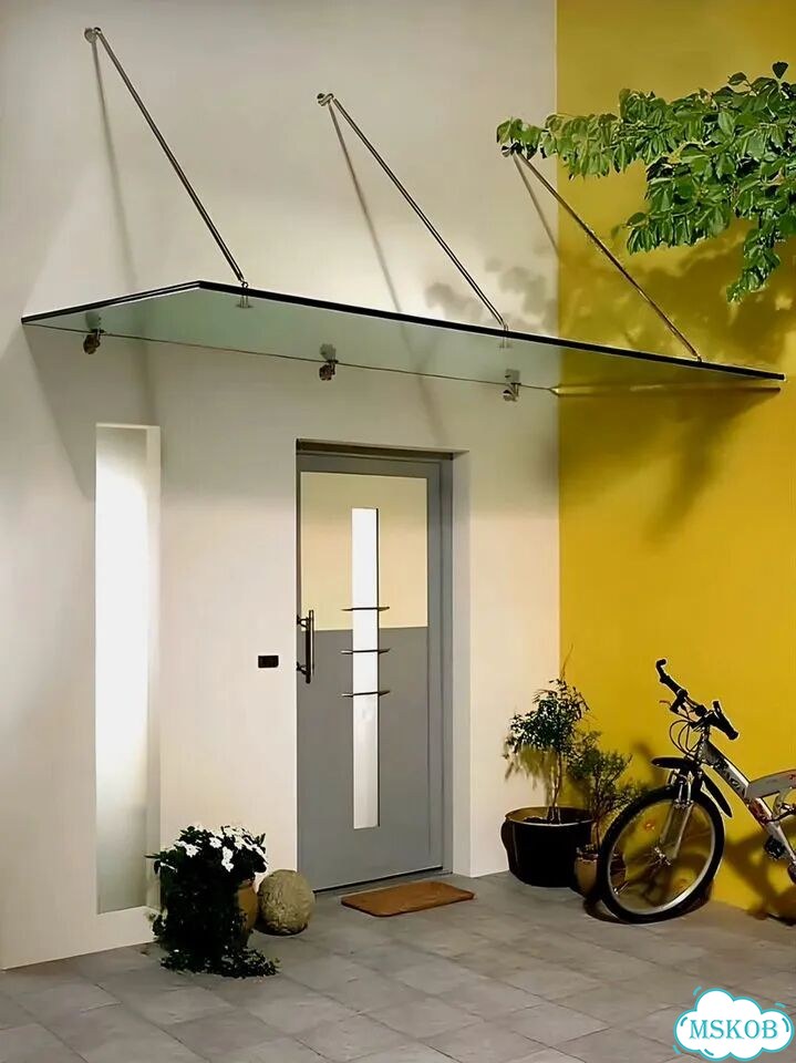 Козырек из стекла фото 6