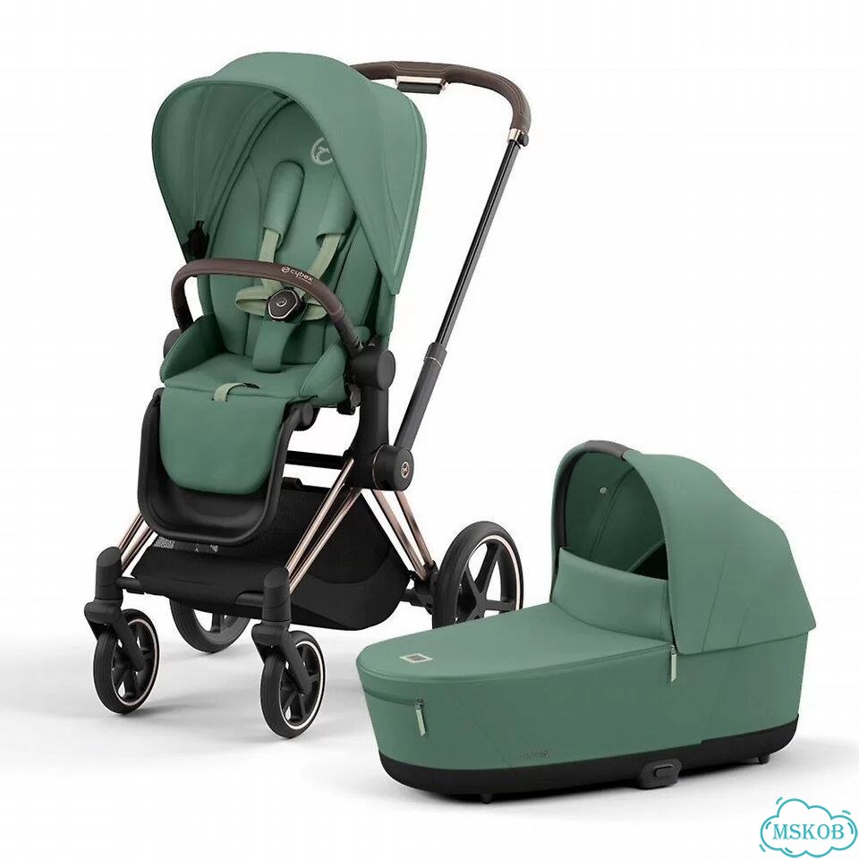 Коляска 2в1 Cybex Priam 4 Leef Green Rose Gold фото 1
