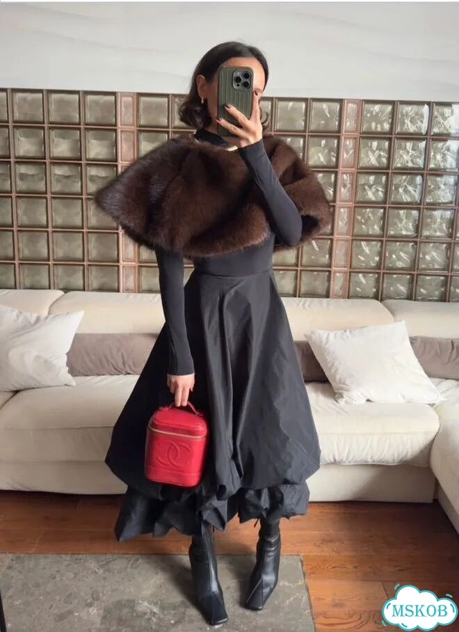 Накидка из экомеха новая Mulier фото 1