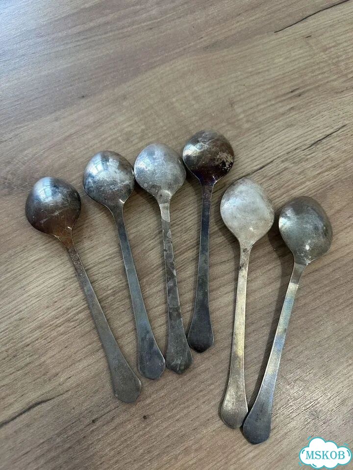 Ложка Мельхиор 6 штук СССР фото 3
