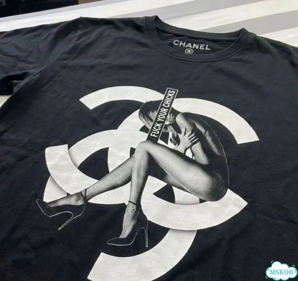 Футболка Chanel Your Chicks черная хайп фото 3