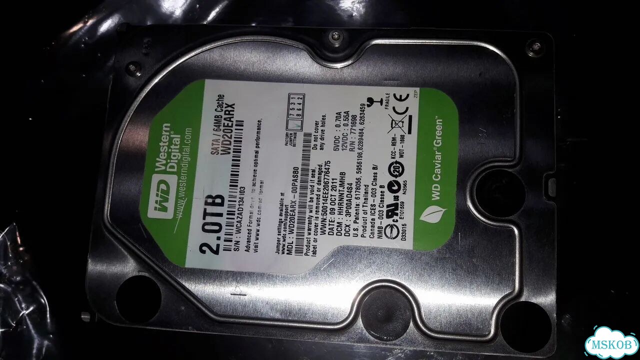 WD Green WD20earx 2Tb 8525 часов проверен фото 5