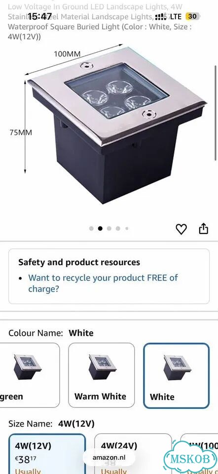Встраиваемый LED светильник 4W DC24V 6000K фото 2