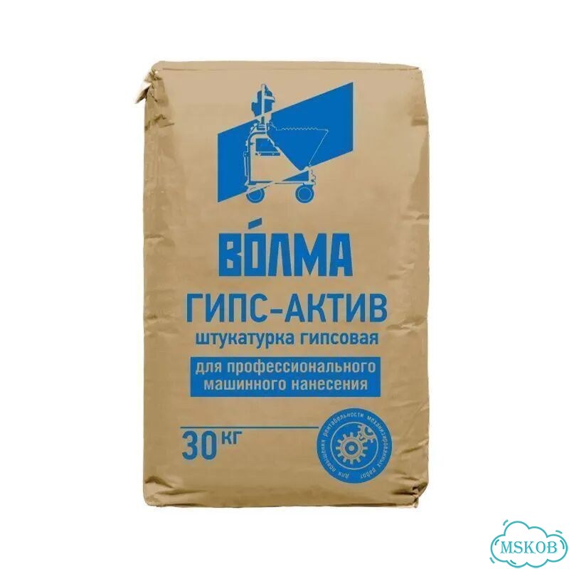 Штукатурка Волма Гипс Актив 30 кг, машинная, белая фото 3