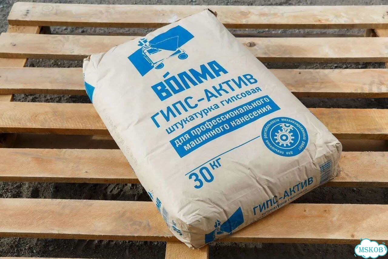 Штукатурка Волма Гипс Актив 30 кг, машинная, белая фото 5
