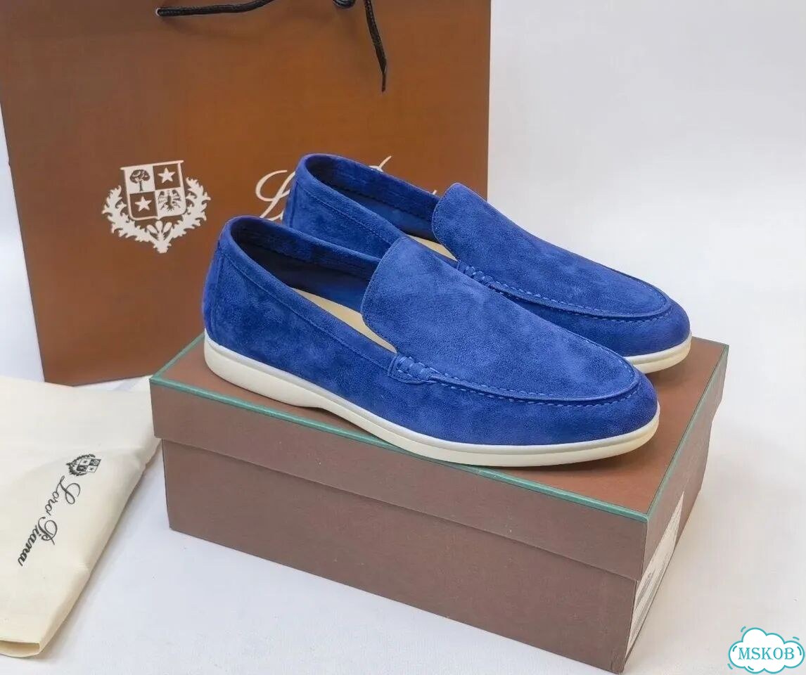 Лоферы замшевые Loro Piana Dark Blue 35-40 фото 1