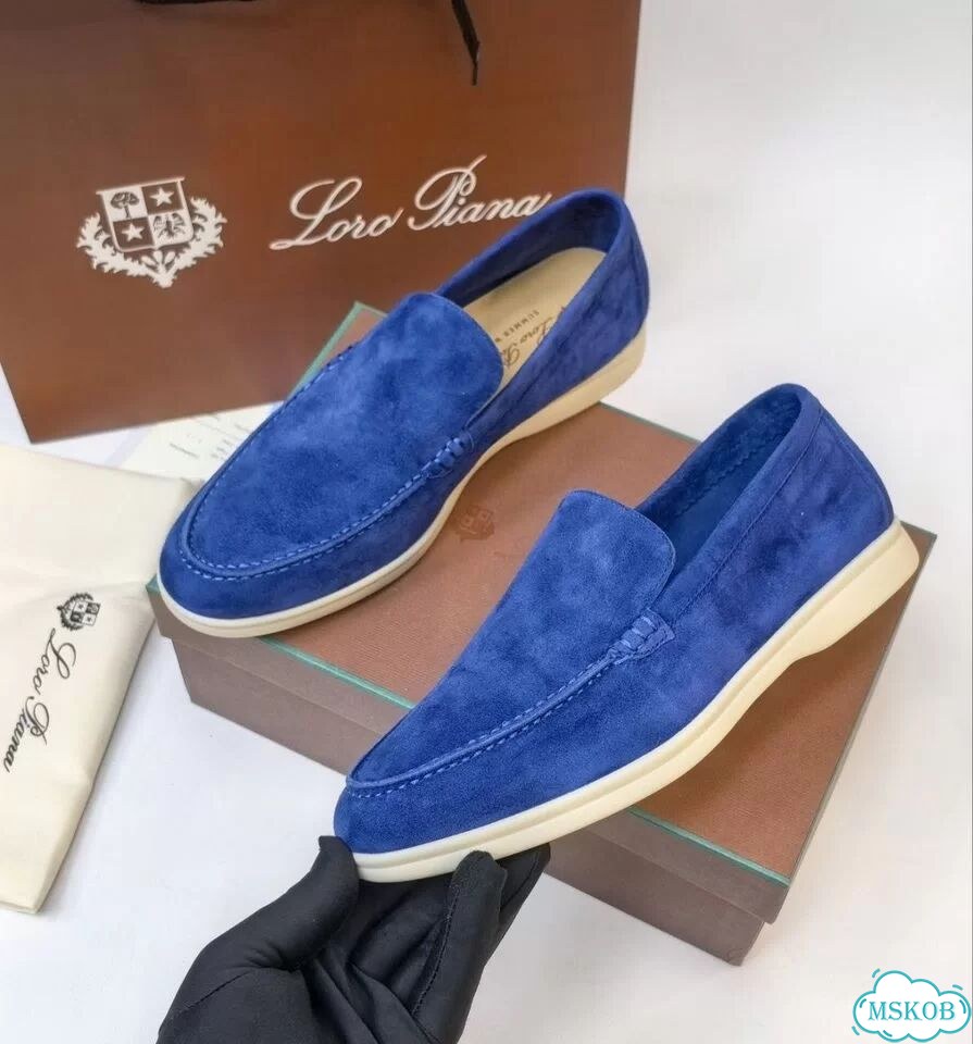 Лоферы замшевые Loro Piana Dark Blue 35-40 фото 2