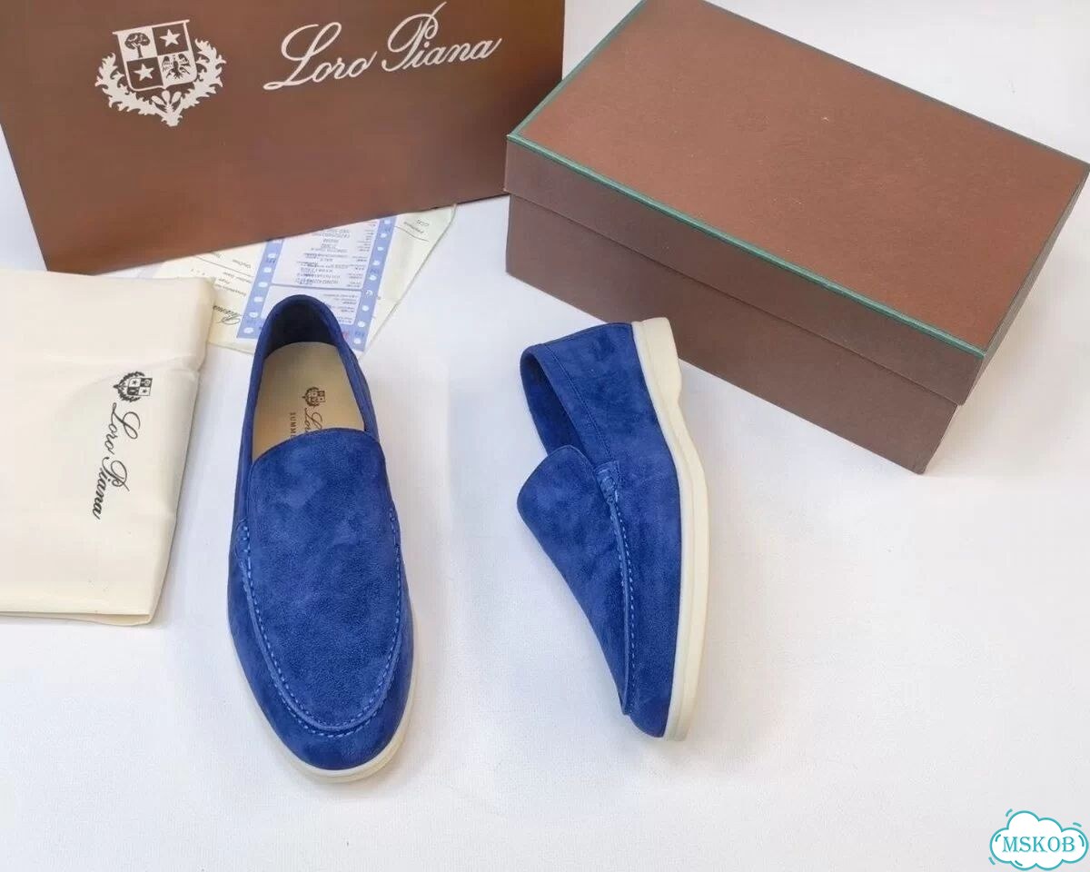 Лоферы замшевые Loro Piana Dark Blue 35-40 фото 4
