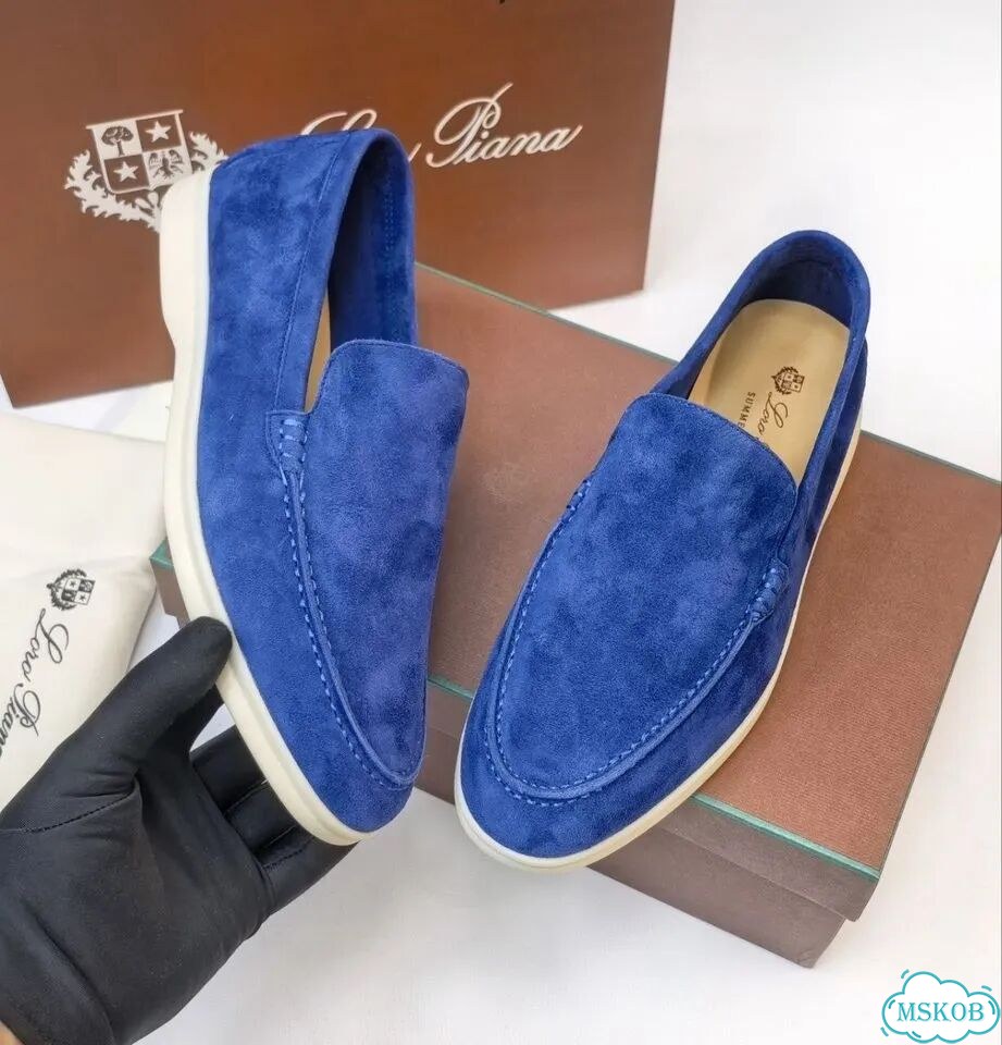 Лоферы замшевые Loro Piana Dark Blue 35-40 фото 5