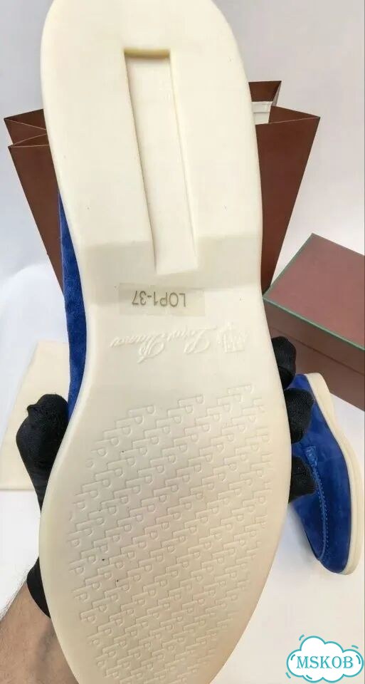 Лоферы замшевые Loro Piana Dark Blue 35-40 фото 6
