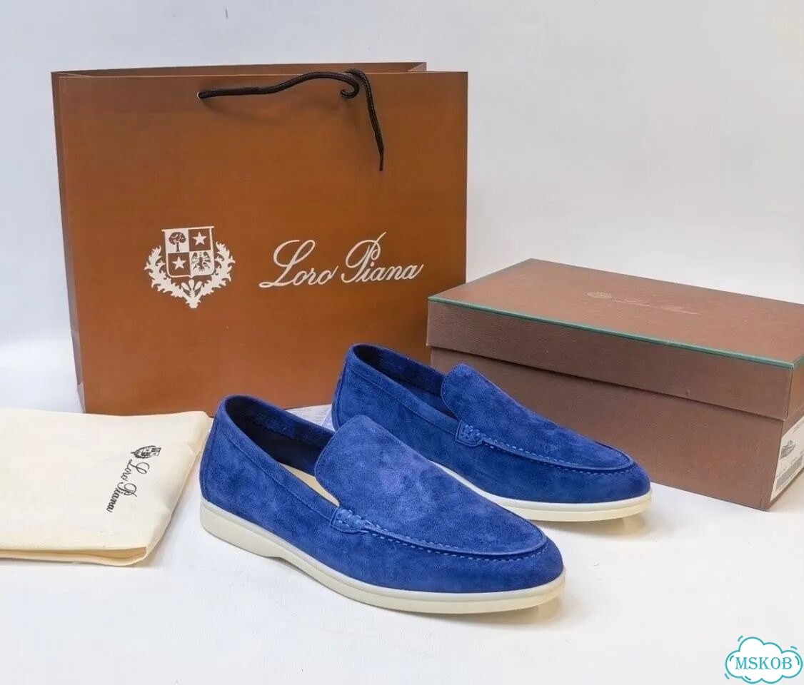 Лоферы замшевые Loro Piana Dark Blue 35-40 фото 7