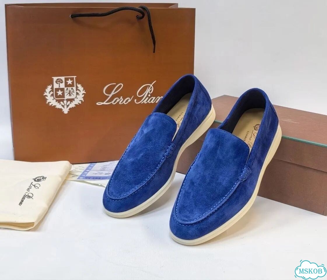 Лоферы замшевые Loro Piana Dark Blue 35-40 фото 8