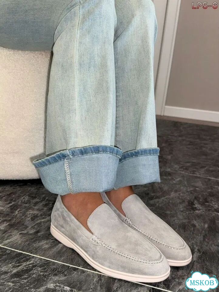 Лоферы замшевые Loro Piana Gray 35-40 фото 2