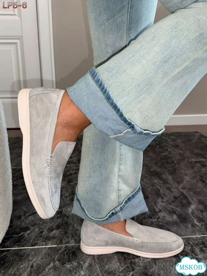 Лоферы замшевые Loro Piana Gray 35-40 фото 4