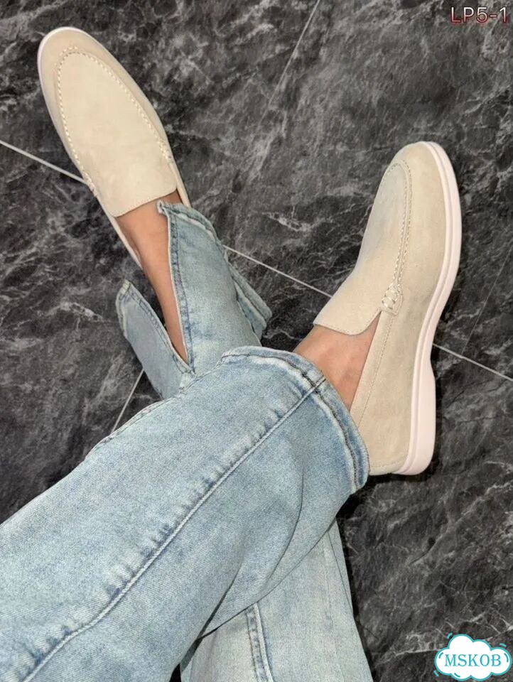 Лоферы замшевые Loro Piana Beige 35-40 фото 4