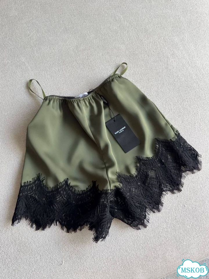 Атласные шорты Saint Laurent кружево, 3 цвета фото 4