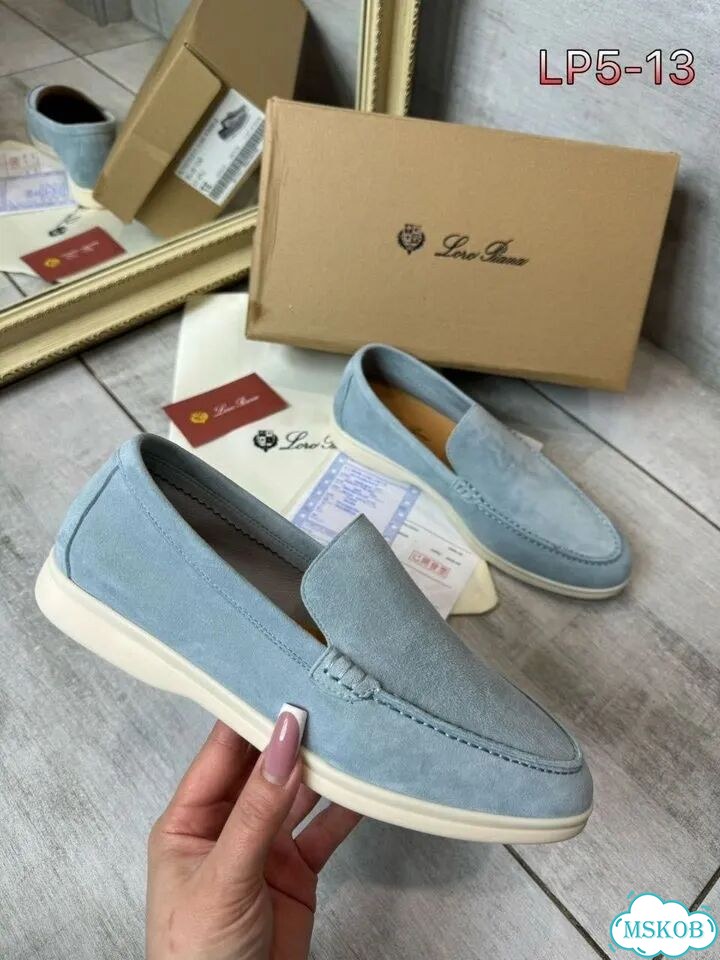 Лоферы замшевые Loro Piana Blue 35-40 фото 1