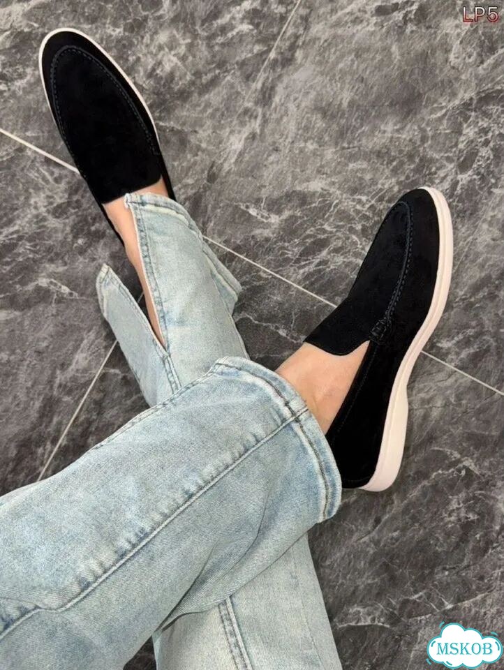 Лоферы замшевые Loro Piana Black 35-40 фото 2