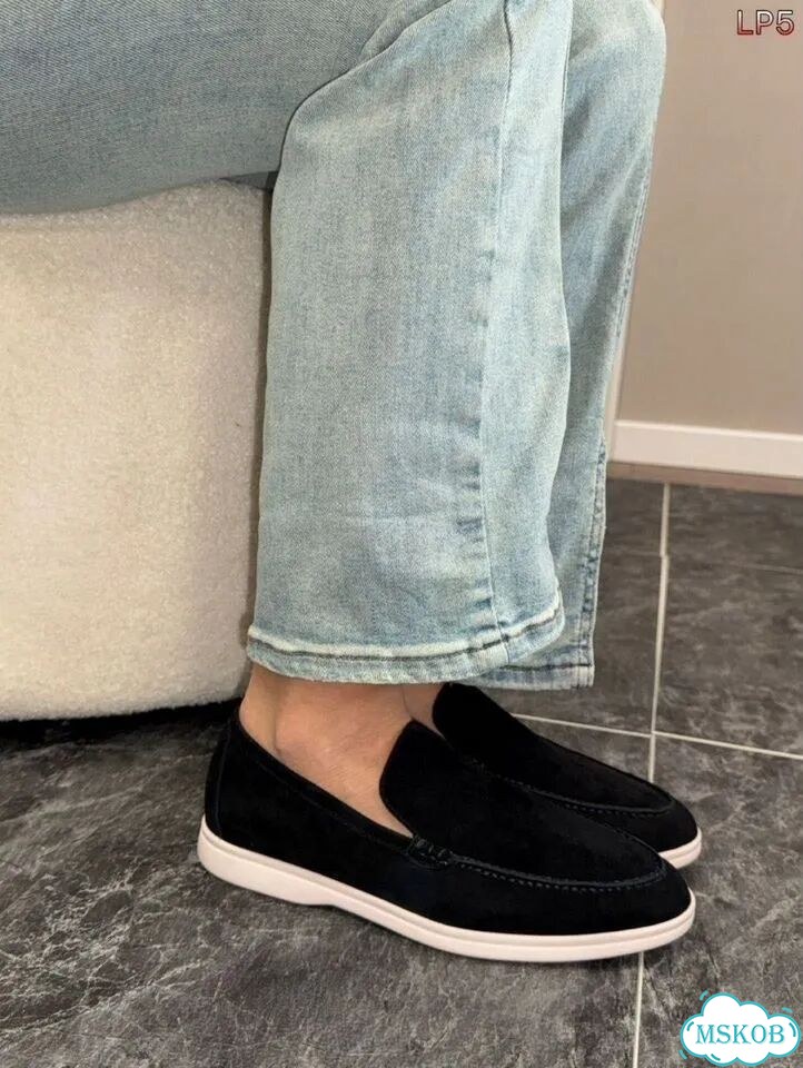 Лоферы замшевые Loro Piana Black 35-40 фото 3