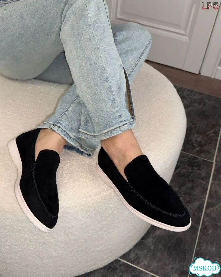 Лоферы замшевые Loro Piana Black 35-40 фото 4