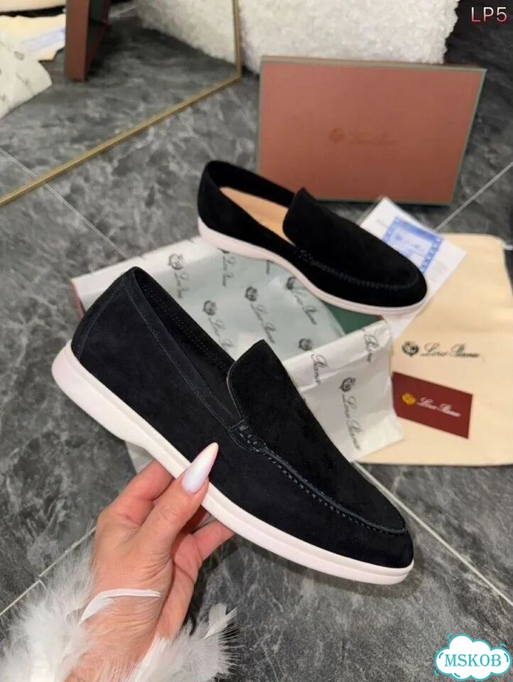 Лоферы замшевые Loro Piana Black 35-40 фото 5