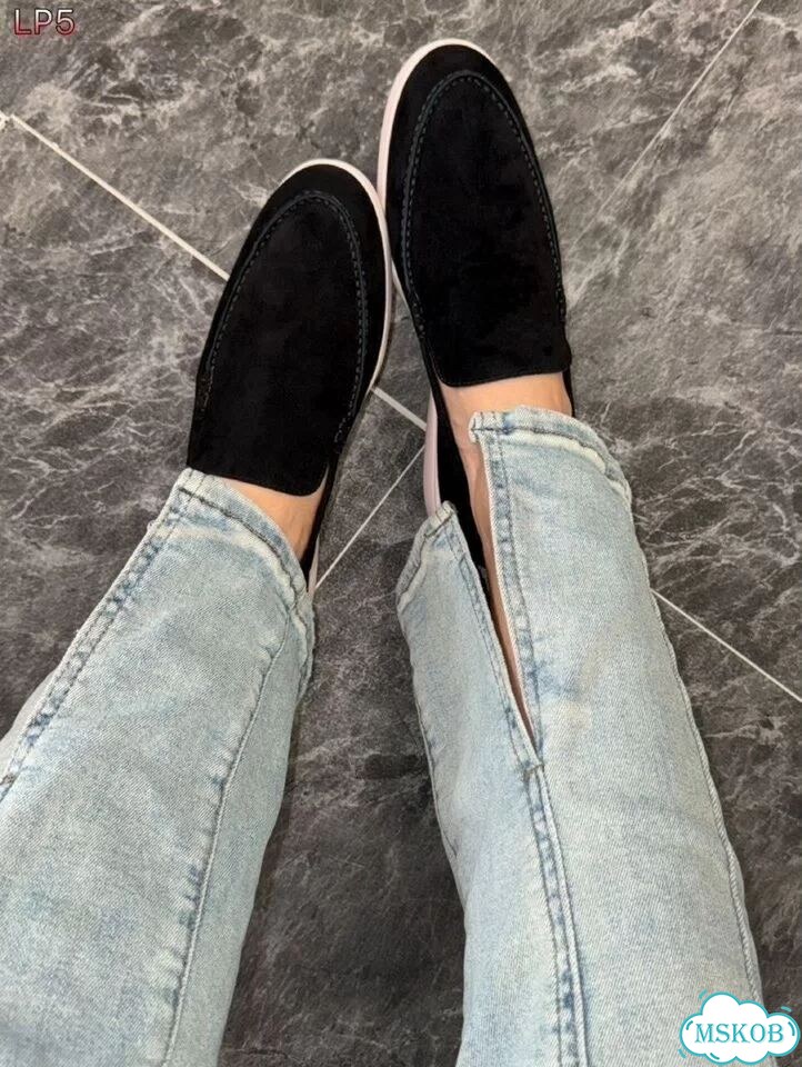 Лоферы замшевые Loro Piana Black 35-40 фото 6