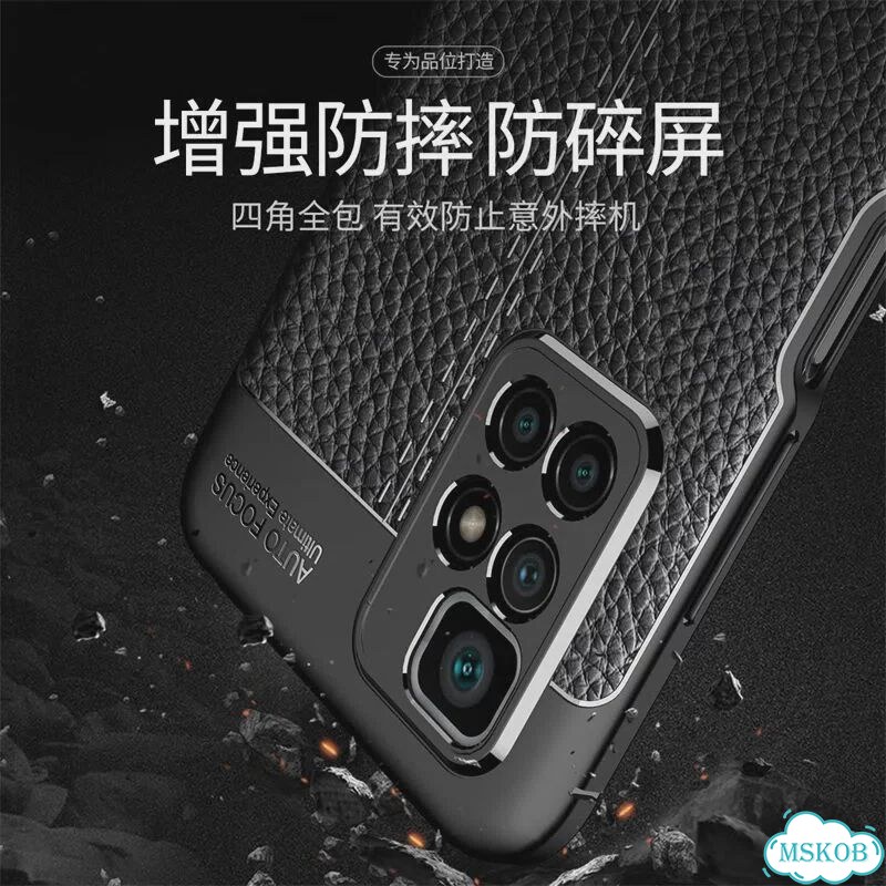 Черный кожаный чехол для Xiaomi Redmi 10 (4G) фото 6