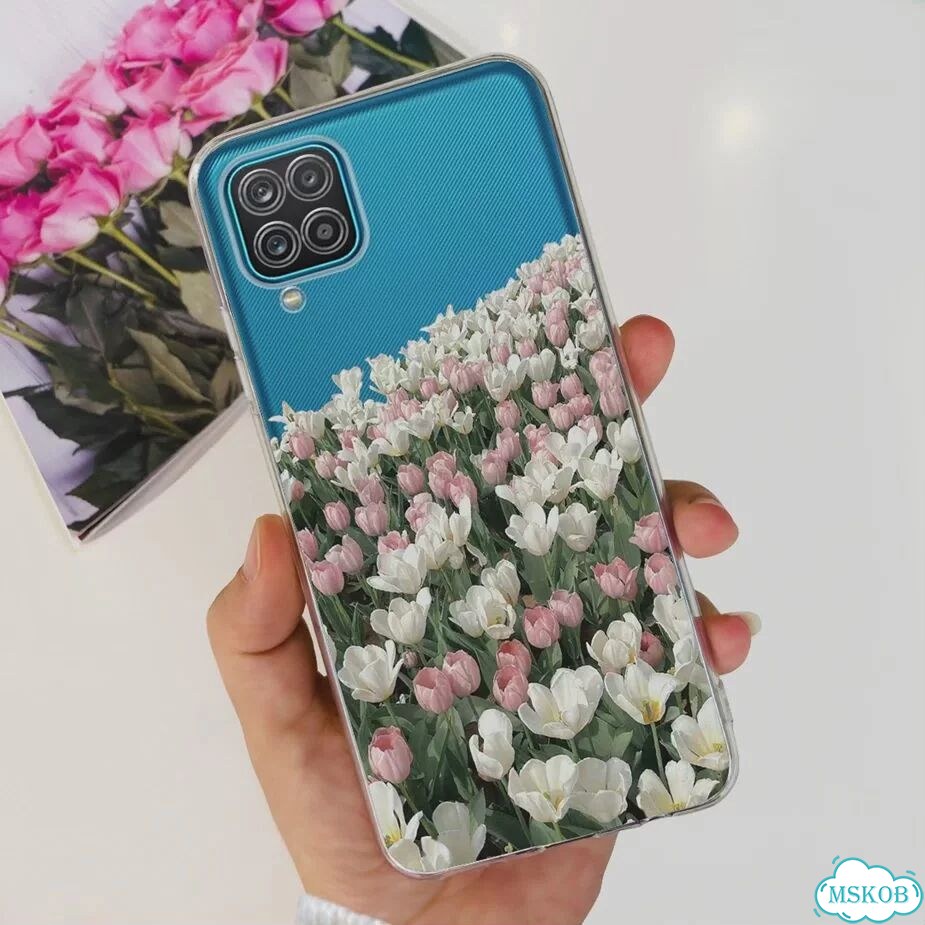 Чехол для Samsung Galaxy A12 F12 M12, роскошный окрашенный чехол, прозрачный 690, For Galaxy M12 фото 1