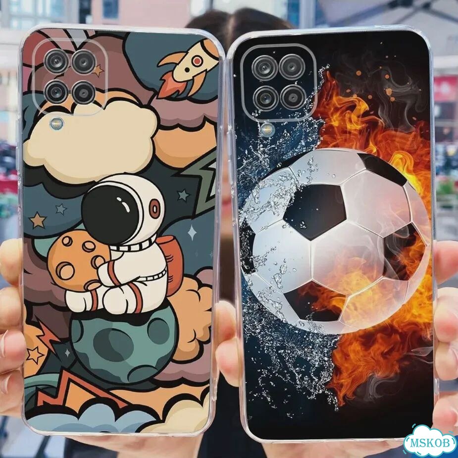 Чехол для Samsung Galaxy A12 F12 M12, роскошный окрашенный чехол, прозрачный 690, For Galaxy M12 фото 5