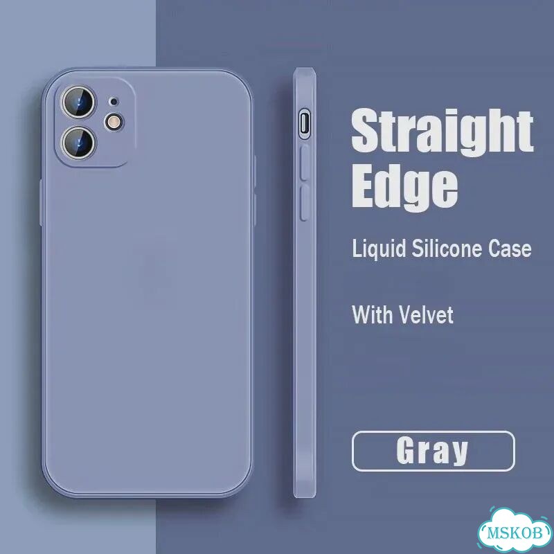 Серый чехол Realme Straight Edge Liquid Silicone Velvet фото 1