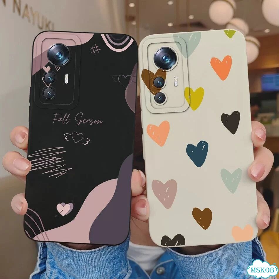 Чехол для телефона Xiaomi 12X 12T Pro, жидкий силиконовый защитный чехол для камеры с любовным сердц фото 3