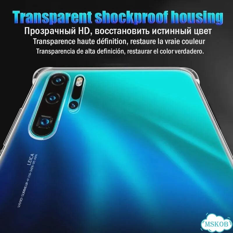 Противоударный прозрачный чехол для Huawei P30 P40 P20 P50 Pro Lite Honor 50 60 Pro For Huawei P30 фото 2