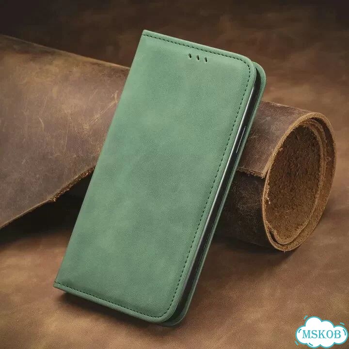 Сильный магнитный кожаный чехол для Motorola Moto G85 G75 G15 G05 G55 G54 Зеленый, зеленый, Moto G75 фото 1