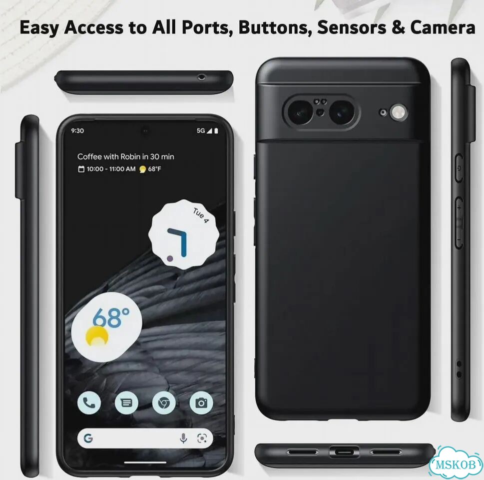 Ультратонкий черный матовый мягкий чехол из тпу для Google Pixel 8 8A Pro 7 7A 6A 6 фото 2