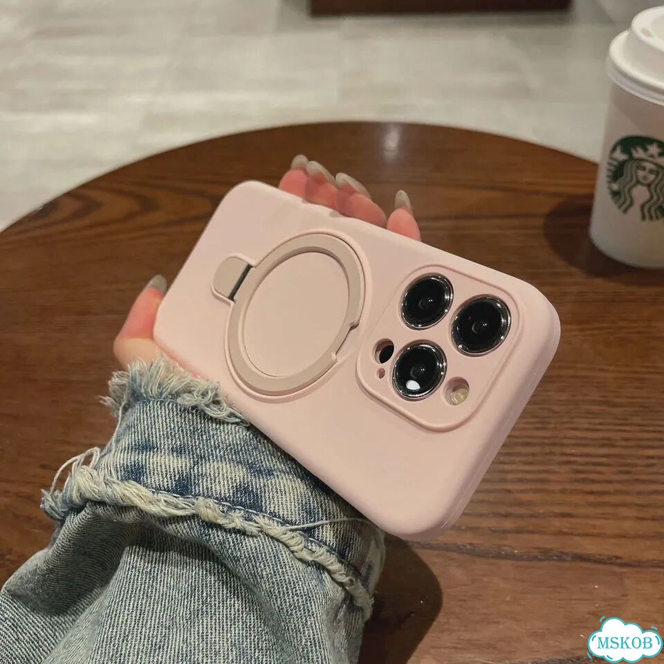 Розовый чехол для iPhone 11 с кольцом и подставкой фото 1