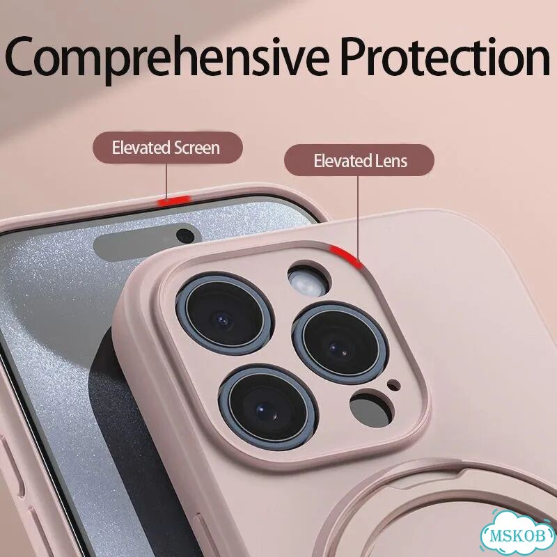 Розовый чехол для iPhone 11 с кольцом и подставкой фото 4