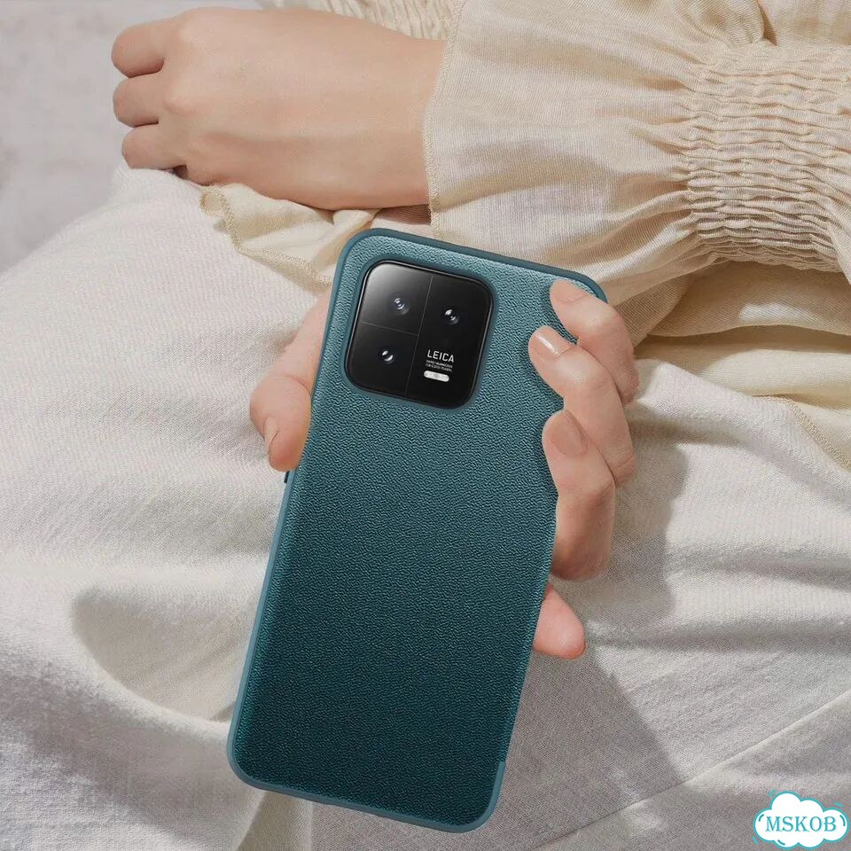 Кожаный чехол-книжка для Xiaomi 13, черный фото 6