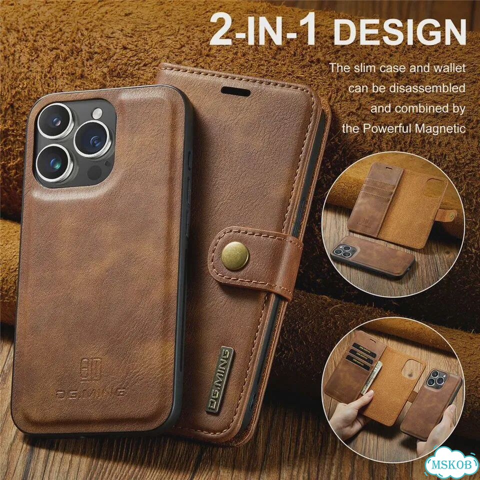 Съемный магнитный кожаный чехол для телефона iPhone 17 Air 16 15 Серый, Grey, For iPhone 12Pro Max фото 4