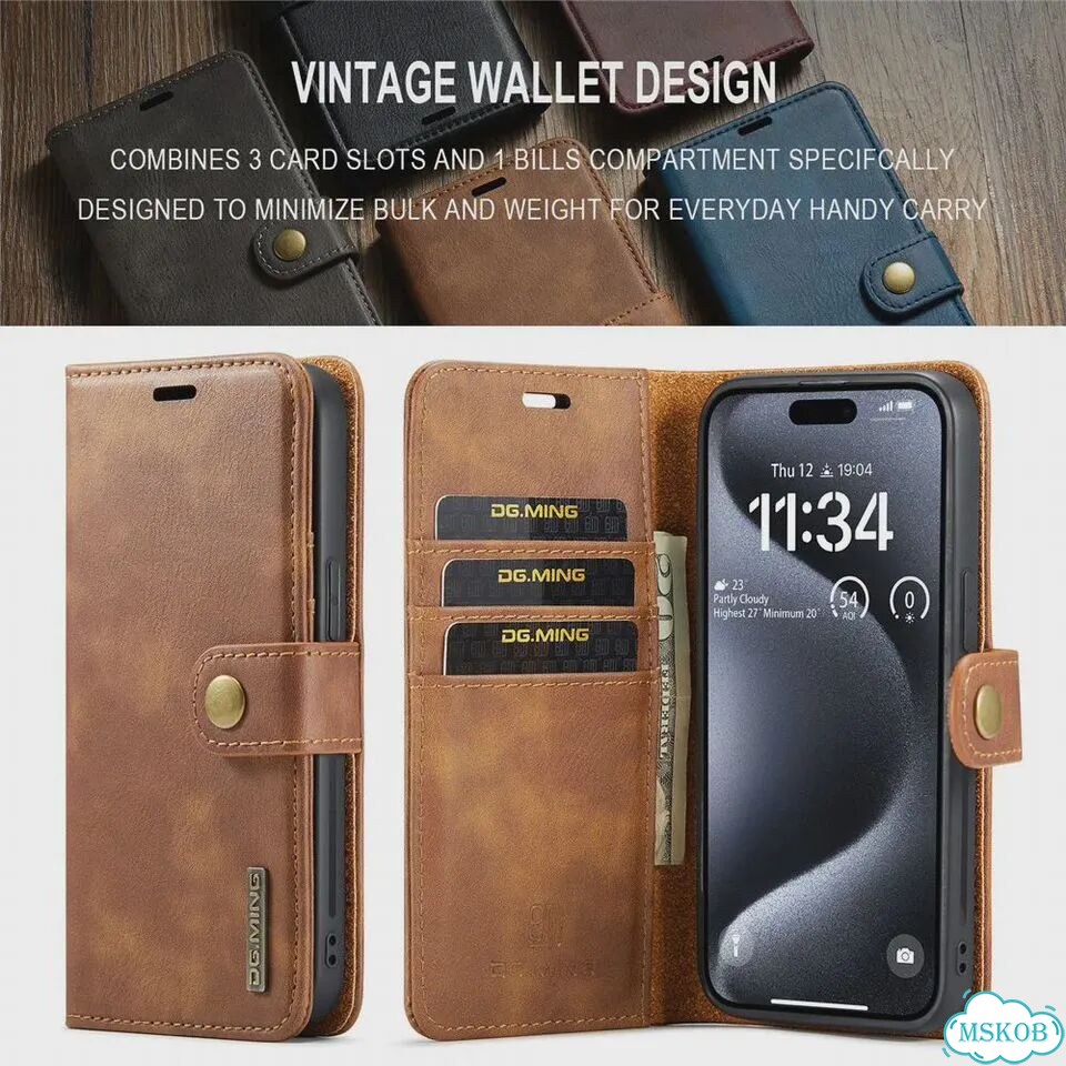 Съемный магнитный кожаный чехол для телефона iPhone 17 Air 16 15 Серый, Grey, For iPhone 12Pro Max фото 5