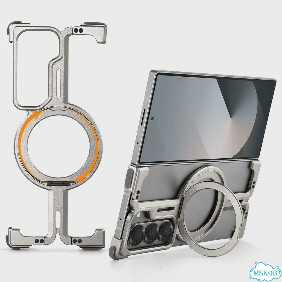 Чехол Oatsbasf для Samsung Galaxy Z Fold 6, 5, магнитный чехол Для Samsung Galaxy Z Fold6, Titanium фото 1