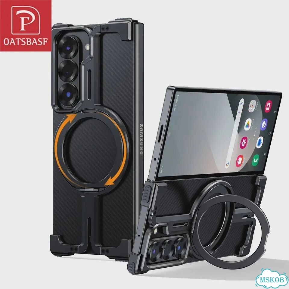 Чехол Oatsbasf для Samsung Galaxy Z Fold 6, 5, магнитный чехол Для Samsung Galaxy Z Fold6, Titanium фото 2