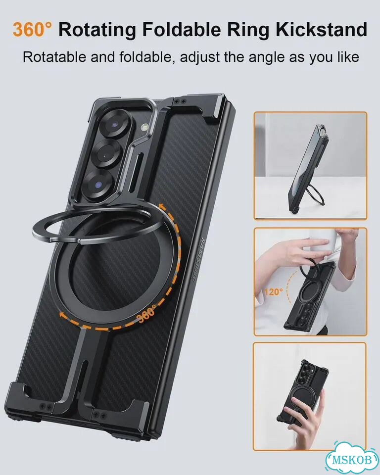 Чехол Oatsbasf для Samsung Galaxy Z Fold 6, 5, магнитный чехол Для Samsung Galaxy Z Fold6, Titanium фото 4