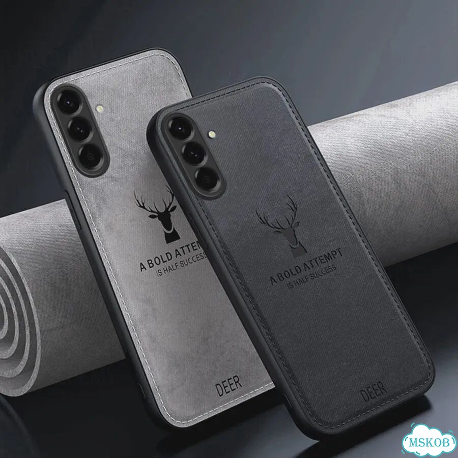 Чехол из ткани с рисунком оленя для Samsung Galaxy A57 A37 5G S26 Ultra S24 FE S25 Plus Gray, S26 фото 2
