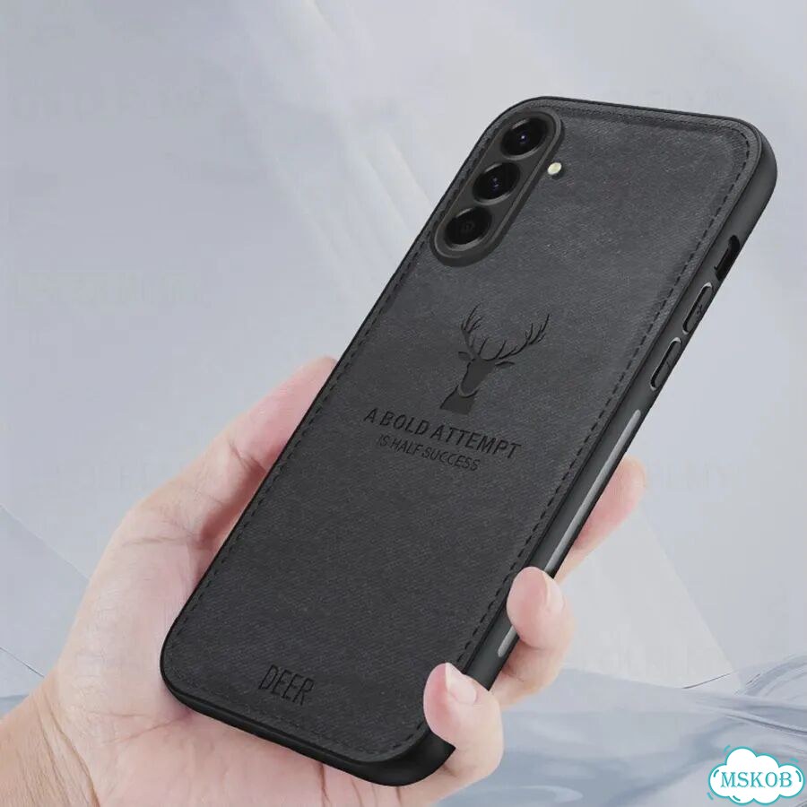 Чехол из ткани с рисунком оленя для Samsung Galaxy A57 A37 5G S26 Ultra S24 FE S25 Plus Gray, S26 фото 3