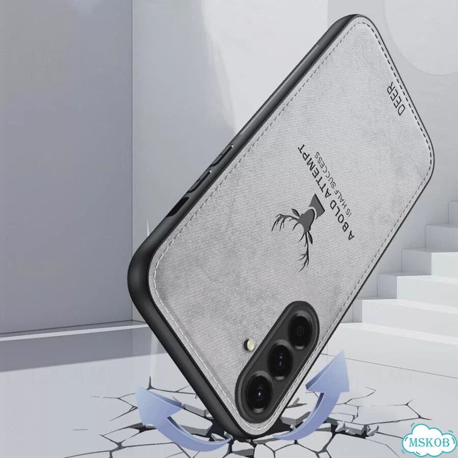 Чехол из ткани с рисунком оленя для Samsung Galaxy A57 A37 5G S26 Ultra S24 FE S25 Plus Gray, S26 фото 4
