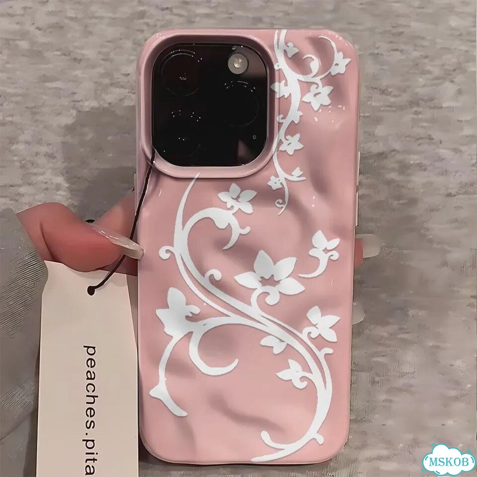 Чехол для телефона с рисунком цветов для iPhone 17 Air 16 15 14 11 12 13 Pro Max, розовый силиконовы фото 1